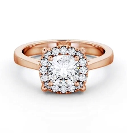 Halo Cushion Diamond Cluster Engagement Ring 18K Rose Gold ENCU37_RG_THUMB1