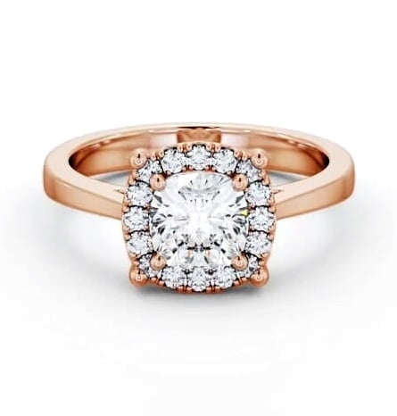 Halo Cushion Diamond Cluster Engagement Ring 9K Rose Gold ENCU37_RG_THUMB2 