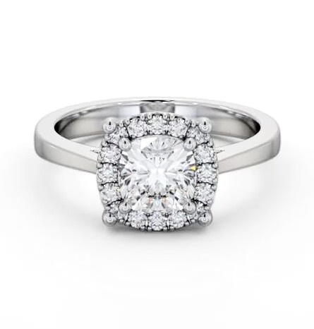 Halo Cushion Diamond Cluster Engagement Ring 9K White Gold ENCU37_WG_THUMB2 