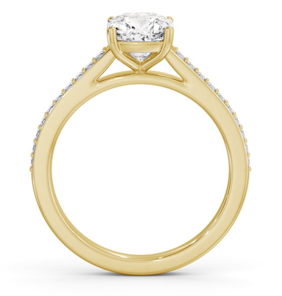 Cushion Diamond 4 Prong Engagement Ring 18K Yellow Gold Solitaire ENCU37S_YG_THUMB1 