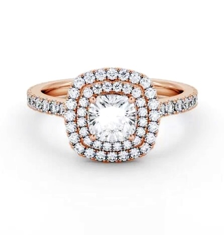 Double Halo Cushion Diamond Engagement Ring 9K Rose Gold ENCU39_RG_THUMB1
