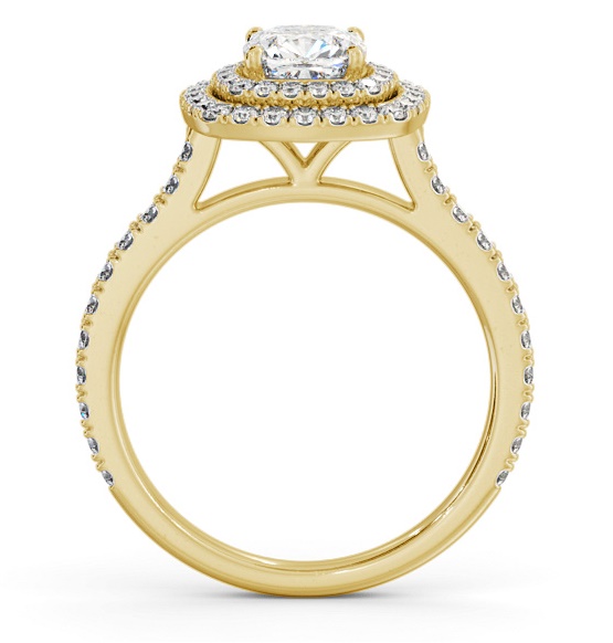 Double Halo Cushion Diamond Engagement Ring 9K Yellow Gold ENCU39_YG_THUMB1 