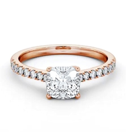 Cushion Diamond Trellis Style Engagement Ring 9K Rose Gold Solitaire ENCU39S_RG_THUMB1