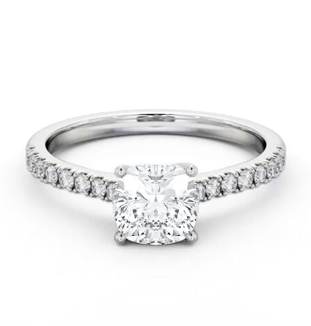 Cushion Diamond Trellis Style Engagement Ring Platinum Solitaire ENCU39S_WG_THUMB1