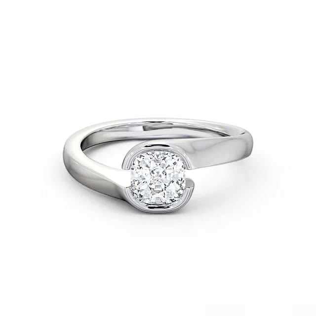 Cushion Diamond Engagement Ring 18K White Gold Solitaire - Yamilet ENCU3_WG_HAND