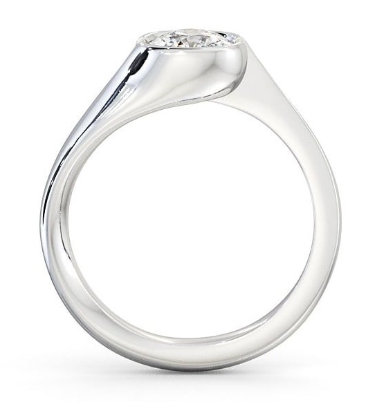 Cushion Diamond Open Bezel Engagement Ring 18K White Gold Solitaire ENCU3_WG_THUMB1 