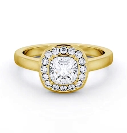 Halo Cushion Diamond Engagement Ring 9K Yellow Gold ENCU40_YG_THUMB1