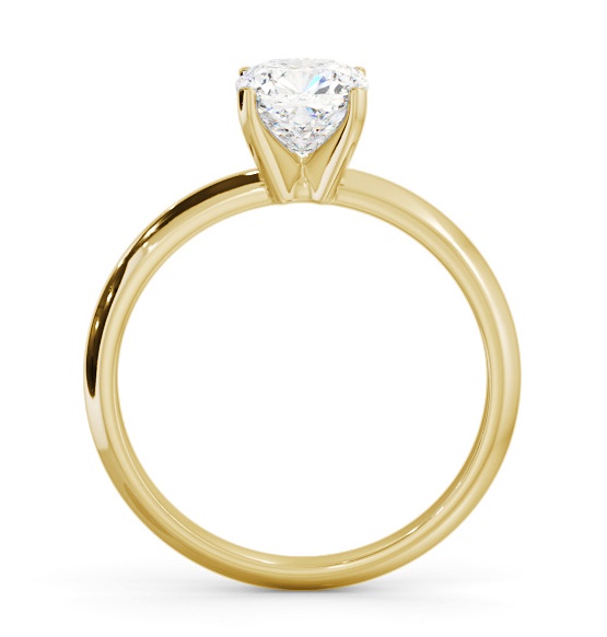 Cushion Diamond Knife Edge Band Ring 18K Yellow Gold Solitaire ENCU41_YG_THUMB1 