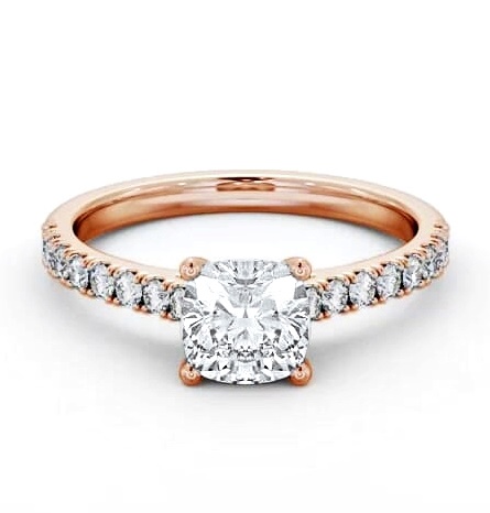 Cushion Diamond 4 Prong Engagement Ring 18K Rose Gold Solitaire ENCU41S_RG_THUMB2 