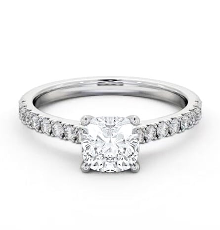 Cushion Diamond 4 Prong Engagement Ring Platinum Solitaire ENCU41S_WG_THUMB2 