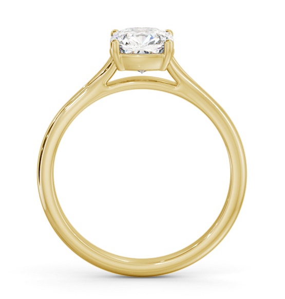 Cushion Diamond Floating Head Design Ring 18K Yellow Gold Solitaire ENCU42_YG_THUMB1 