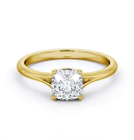 Cushion Diamond Floating Head Design Ring 18K Yellow Gold Solitaire ENCU42_YG_THUMB2 