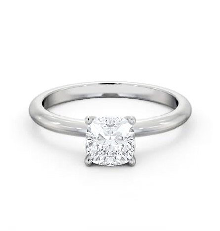 Cushion Diamond Sleek 4 Prong Engagement Ring Palladium Solitaire ENCU43_WG_THUMB2 