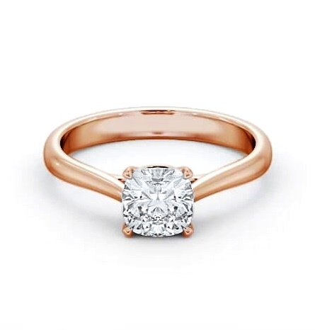 Cushion Diamond Classic 4 Prong Engagement Ring 9K Rose Gold Solitaire ENCU44_RG_THUMB1