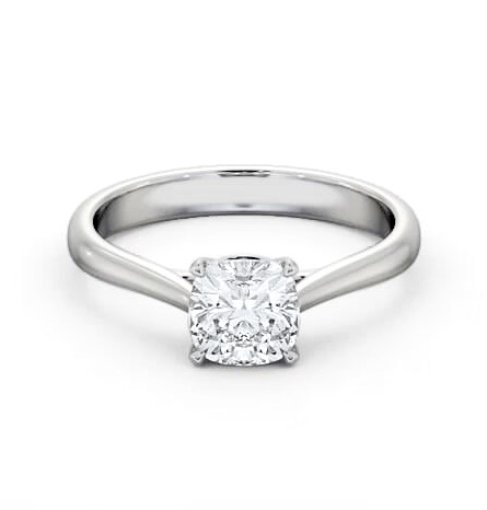 Cushion Diamond Classic 4 Prong Engagement Ring Platinum Solitaire ENCU44_WG_THUMB1