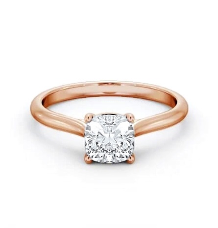 Cushion Diamond Tapered Band 4 Prong Ring 18K Rose Gold Solitaire ENCU45_RG_THUMB2 