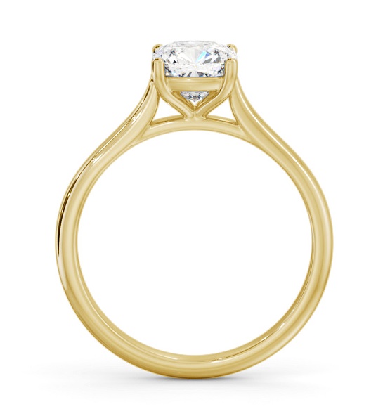 Cushion Diamond Tapered Band 4 Prong Ring 9K Yellow Gold Solitaire ENCU45_YG_THUMB1 
