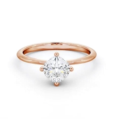 Cushion Diamond Dainty 4 Prong Engagement Ring 9K Rose Gold Solitaire ENCU46_RG_THUMB1