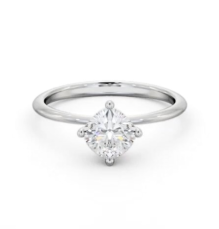 Cushion Diamond Dainty 4 Prong Ring 18K White Gold Solitaire ENCU46_WG_THUMB2 