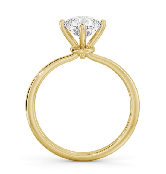 Cushion Diamond Dainty 4 Prong Ring 18K Yellow Gold Solitaire ENCU46_YG_THUMB1 