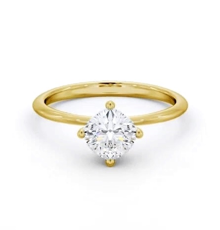 Cushion Diamond Dainty 4 Prong Ring 9K Yellow Gold Solitaire ENCU46_YG_THUMB1