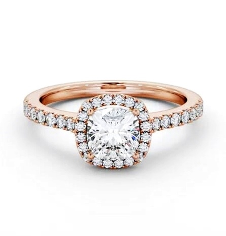 Halo Cushion Diamond Classic Engagement Ring 18K Rose Gold ENCU47_RG_THUMB1
