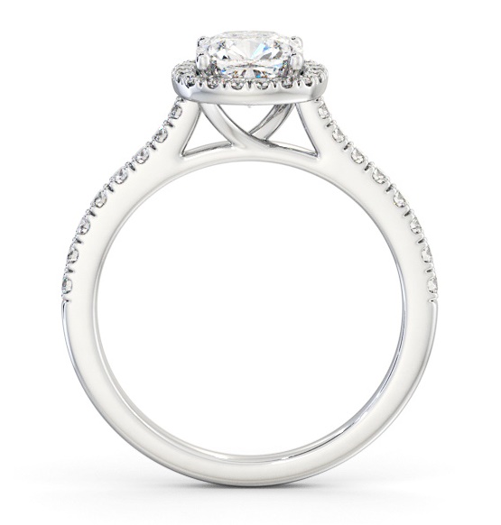 Halo Cushion Diamond Classic Engagement Ring 18K White Gold ENCU47_WG_THUMB1 