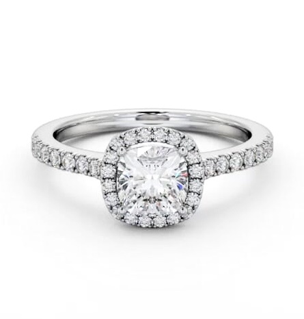 Halo Cushion Diamond Classic Engagement Ring 18K White Gold ENCU47_WG_THUMB2 