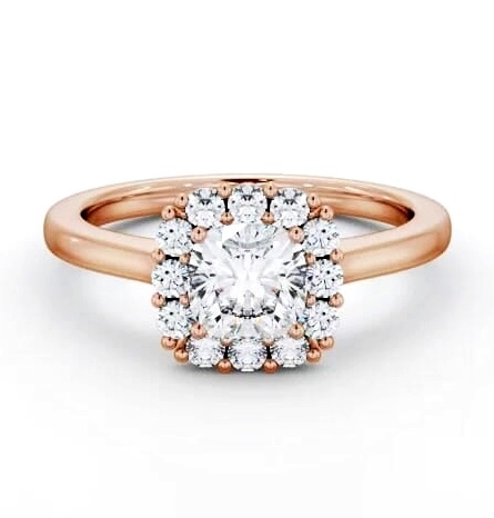 Halo Cushion Diamond Elegant Style Engagement Ring 18K Rose Gold ENCU48_RG_THUMB1