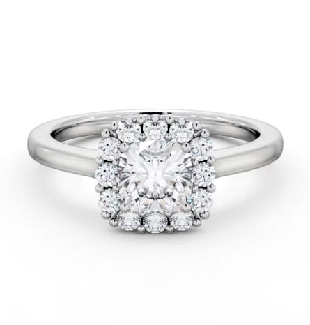 Halo Cushion Diamond Elegant Style Engagement Ring Platinum ENCU48_WG_THUMB2 