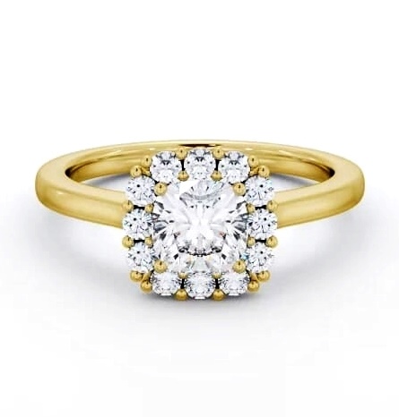 Halo Cushion Diamond Elegant Style Engagement Ring 18K Yellow Gold ENCU48_YG_THUMB1