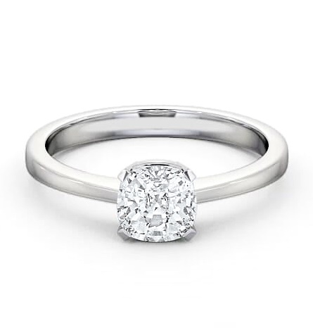 Cushion Diamond Box Setting Engagement Ring Palladium Solitaire ENCU4_WG_THUMB2 