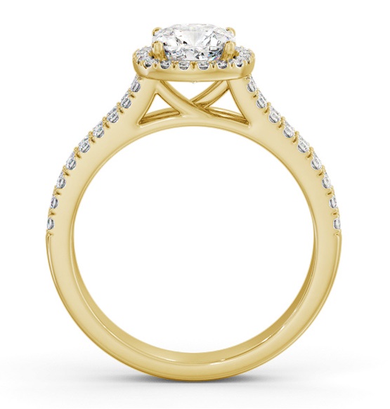 Halo Cushion Diamond Split Band Engagement Ring 18K Yellow Gold ENCU50_YG_THUMB1 