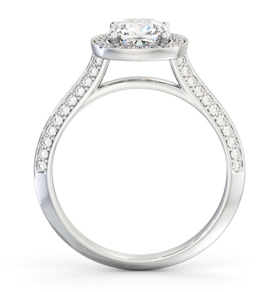 Halo Cushion Diamond with Knife Edge Band Engagement Ring 18K White Gold ENCU51_WG_THUMB1 