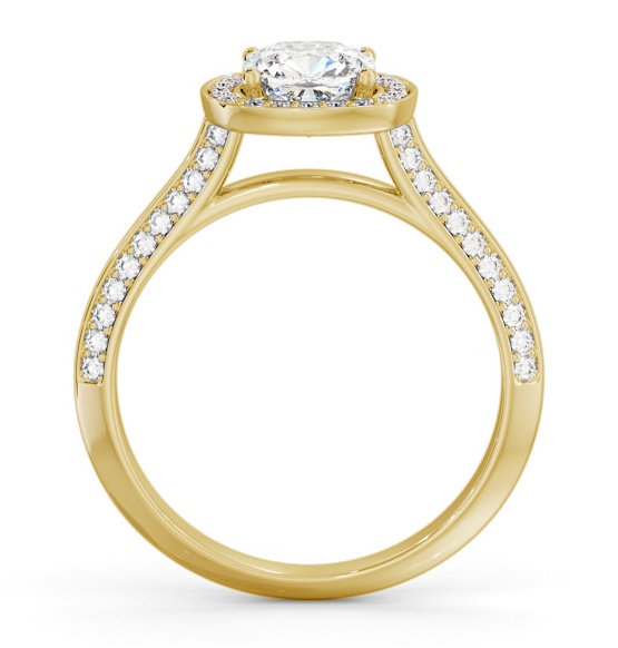 Halo Cushion Diamond with Knife Edge Band Ring 18K Yellow Gold ENCU51_YG_THUMB1 