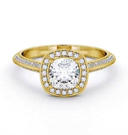 Halo Cushion Diamond with Knife Edge Band Ring 18K Yellow Gold ENCU51_YG_THUMB2 