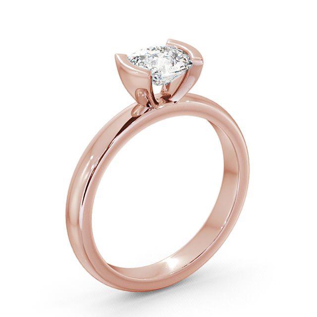 Cushion Diamond Engagement Ring 18K Rose Gold Solitaire - Kelsea ENCU5_RG_HAND