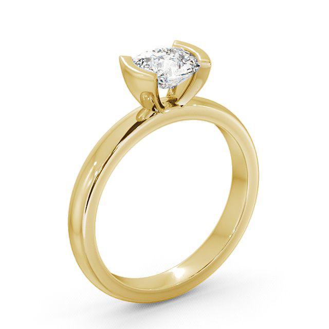 Cushion Diamond Engagement Ring 9K Yellow Gold Solitaire - Kelsea ENCU5_YG_HAND