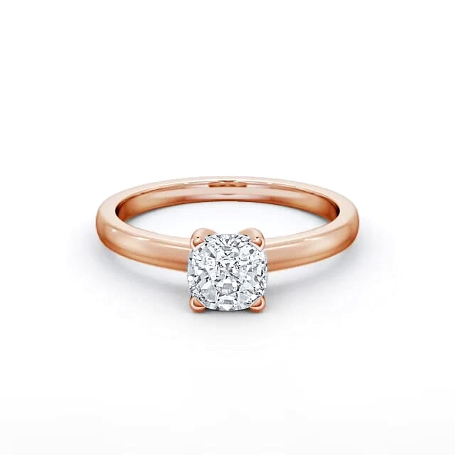 Cushion Diamond Engagement Ring 18K Rose Gold Solitaire - Michaela ENCU6_RG_HAND