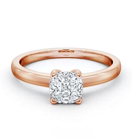 Cushion Diamond Classic 4 Prong Engagement Ring 9K Rose Gold Solitaire ENCU6_RG_THUMB1