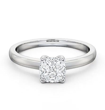 Cushion Diamond Classic 4 Prong Engagement Ring Palladium Solitaire ENCU6_WG_THUMB2 
