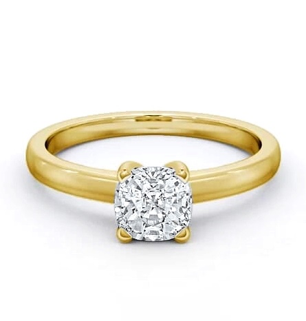 Cushion Diamond Classic 4 Prong Ring 18K Yellow Gold Solitaire ENCU6_YG_THUMB2 