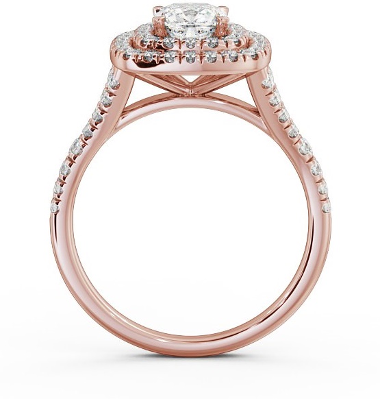 Halo Cushion Diamond Double Row Engagement Ring 9K Rose Gold ENCU7_RG_THUMB1 