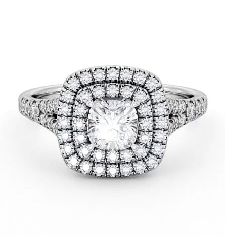Halo Cushion Diamond Double Row Engagement Ring Platinum ENCU7_WG_THUMB2 