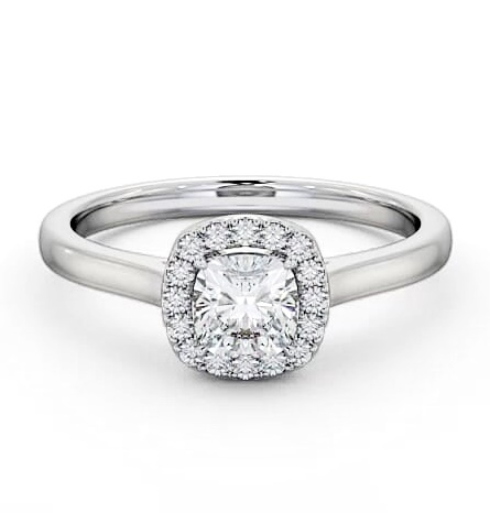 Halo Cushion Diamond Classic Engagement Ring 18K White Gold ENCU8_WG_THUMB2 