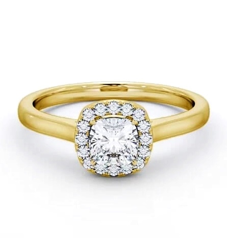 Halo Cushion Diamond Classic Engagement Ring 9K Yellow Gold ENCU8_YG_THUMB1