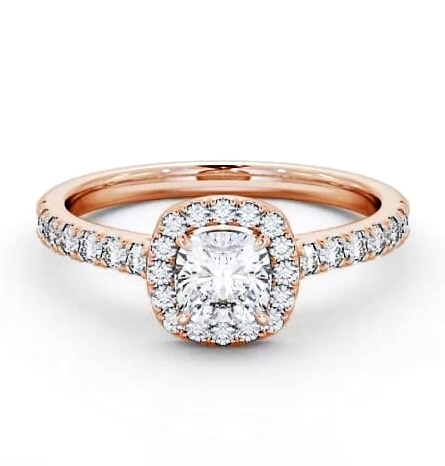 Halo Cushion Diamond Classic Engagement Ring 18K Rose Gold ENCU9_RG_THUMB1