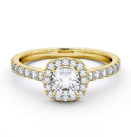Halo Cushion Diamond Classic Engagement Ring 18K Yellow Gold ENCU9_YG_THUMB1