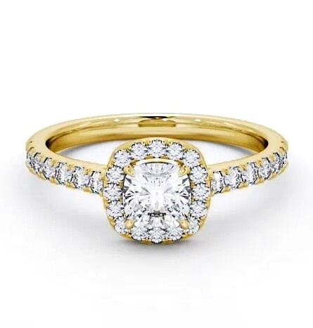 Halo Cushion Diamond Classic Engagement Ring 9K Yellow Gold ENCU9_YG_THUMB2 