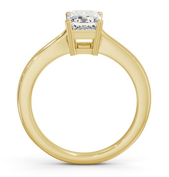 Emerald Diamond Box Setting Engagement Ring 18K Yellow Gold Solitaire ENEM10_YG_THUMB1